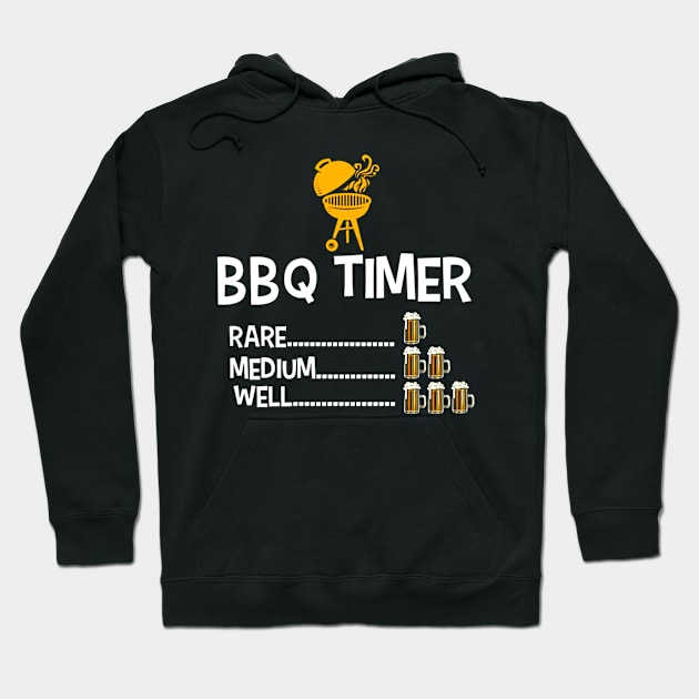 BBQ Timer Rare Medium Well Beer Drinking Hoodie by ANGELA2-BRYANT